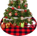 Senneny 48 Inch Buffalo Plaid Christmas Tree Skirt - Larger 3 Inch Black and White Checked Tree Skirts Mat for Christmas Holiday Party Decorations - 4 ft Diameter (48 Inch, Black and White) Home & Garden > Decor > Seasonal & Holiday Decorations > Christmas Tree Skirts Senneny Red and Black 48 Inch 