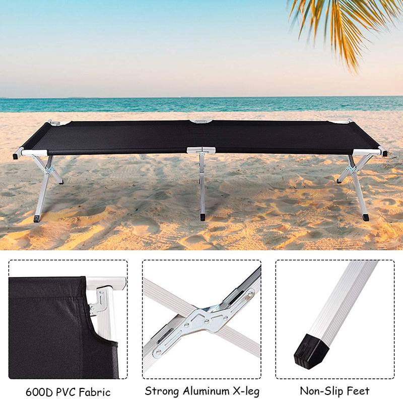 Goplus Foldable Camping Bed Outdoor Portable Military Cot for Travel, Base Camp, Hiking, Mountaineering Sporting Goods > Outdoor Recreation > Camping & Hiking > Camp Furniture Goplus   