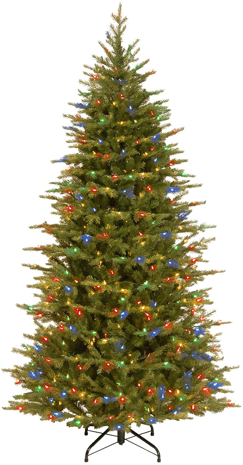 National Tree Company 'Feel Real' Pre-lit Artificial Christmas Tree | Includes Pre-strung Multi-Color LED Lights and Stand | Nordic Spruce Slim - 7.5 ft Home & Garden > Decor > Seasonal & Holiday Decorations > Christmas Tree Stands National Tree   