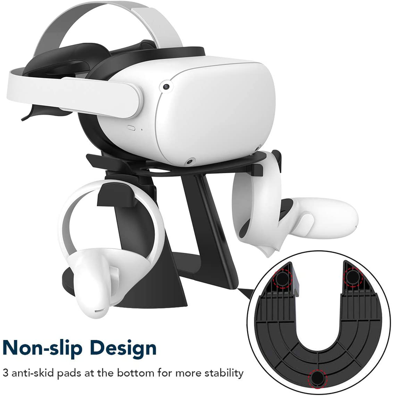 Kiwi Design VR Stand for Oculus Quest 2/Quest/Rift/Rift S/GO/HTC Vive/Vive Pro/Valve Index VR Headset and Touch Controllers(Black) Electronics > Electronics Accessories > Computer Components > Input Devices > Game Controllers KIWI design   