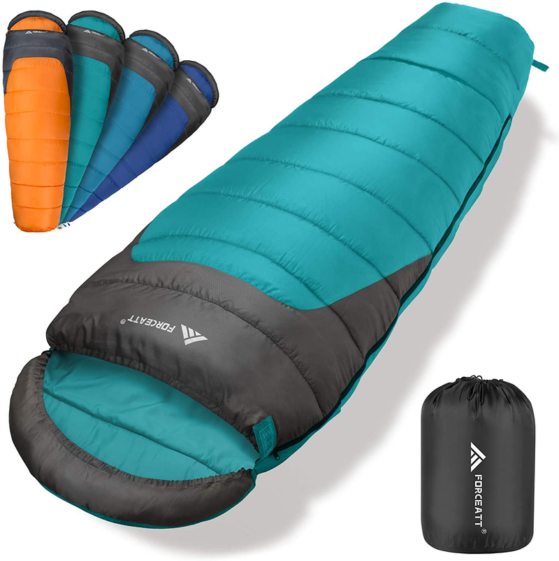 Forceatt Sleeping Bag, 50-77℉ Lightweight & Portable Sleeping Bags for Adults, Backpacking Mummy Sleeping Bag Suitable Camping, Hiking, Indoor and Outdoor Use, for 3 Seasons of Warm and Cool Weather. Sporting Goods > Outdoor Recreation > Camping & Hiking > Sleeping BagsSporting Goods > Outdoor Recreation > Camping & Hiking > Sleeping Bags Forceatt Main Pine Green  
