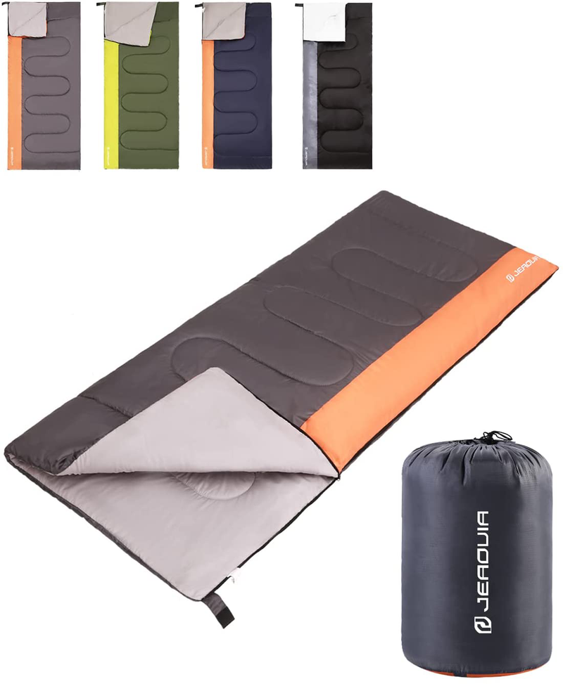 Sleeping Bag for Kids Adults Boys Girls Youth, Cold&Warm Weather, Backpacking Ultralight Lightweight Compact Waterproof for Camping Hiking - (Summer, Spring, Fall) - 50 Degree Sporting Goods > Outdoor Recreation > Camping & Hiking > Sleeping Bags JEAOUIA Grey 74.8" x 31.5"  