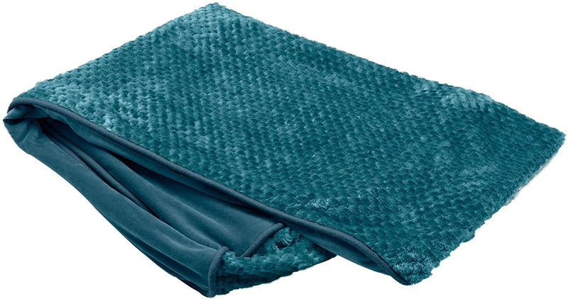 Furhaven Orthopedic, Cooling Gel, and Memory Foam Pet Beds for Small, Medium, and Large Dogs - Ergonomic Contour Luxe Lounger Dog Bed Mattress and More Animals & Pet Supplies > Pet Supplies > Dog Supplies > Dog Beds Furhaven Pet Products, Inc Minky Spruce Blue Contour Bed (Cover Only) Jumbo (Pack of 1)