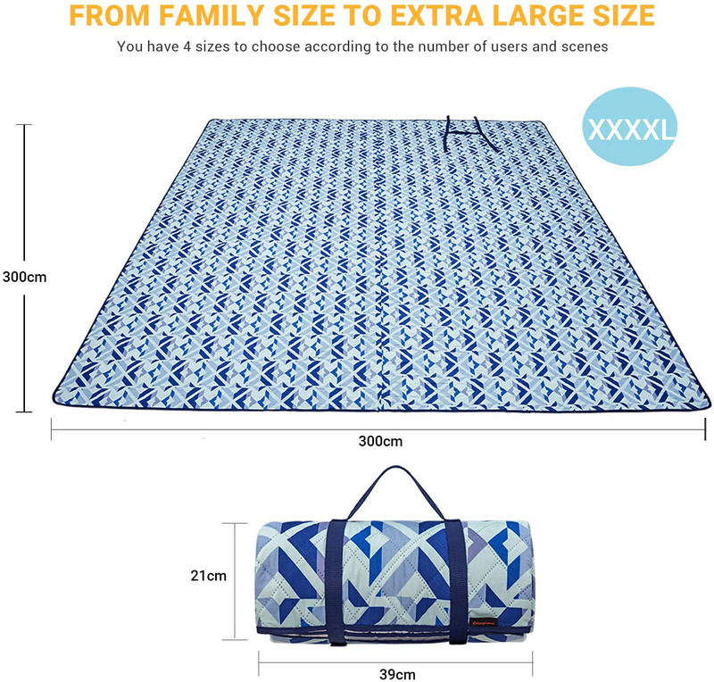 KingCamp Outdoor Picnic Blanket Waterproof Beach Mat for Camping on Grass Oversize Foldable Sandproof Beach Blanket Park Hiking Four Sizes Home & Garden > Lawn & Garden > Outdoor Living > Outdoor Blankets > Picnic Blankets KingCamp   