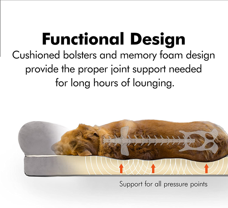 Friends Forever Orthopedic Dog Bed Lounge Sofa Removable Cover 100% Suede Mattress Memory-Foam with Bolster Rim Premium Prestige Edition Animals & Pet Supplies > Pet Supplies > Dog Supplies > Dog Beds Friends Forever   