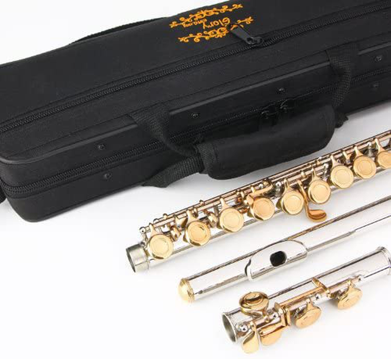 Glory Closed Hole C Flute With Case, Tuning Rod and Cloth,Joint Grease and Gloves Nickel/Laquer-More Colors available,Click to see more colors  GLORY   