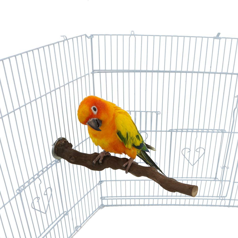 Wood Bird Stand Perch, Natural Wild Grape Stick Paw Grinding Standing Climbing Toy Cage Accessories for Small and Medium Parrots, Parakeets, Cockatiels, Lovebirds, Sun Conures, Caique, African Grey