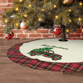 Christmas Tree Skirt Ornament Red Buffalo Plaid Rustic Truck Xmas Tree Skirt Clearance for Merry Christmas Happy New Year Holiday Party Decorations 48 Inch Home & Garden > Decor > Seasonal & Holiday Decorations > Christmas Tree Skirts Ceosande Buffao  