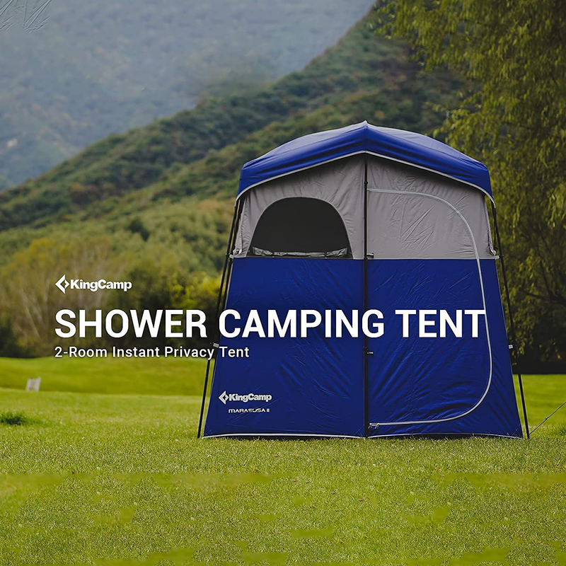 Kingcamp Outdoor Privacy Tent, Oversize Shower Tent for Camping, Portable Camping Privacy Shelter Dressing Rroom Changing Room Tent with Carry Bag, Easy Set Up, 1 Room/2 Rooms Sporting Goods > Outdoor Recreation > Camping & Hiking > Tent Accessories KingCamp   