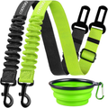 COOYOO Dog Seat Belt,2 Packs Retractable Dog Car Seatbelts Adjustable Pet Seat Belt for Vehicle Nylon Pet Safety Seat Belts Heavy Duty & Elastic & Durable Car Harness for Dogs Animals & Pet Supplies > Pet Supplies > Dog Supplies COOYOO Set 9-Black+Green  