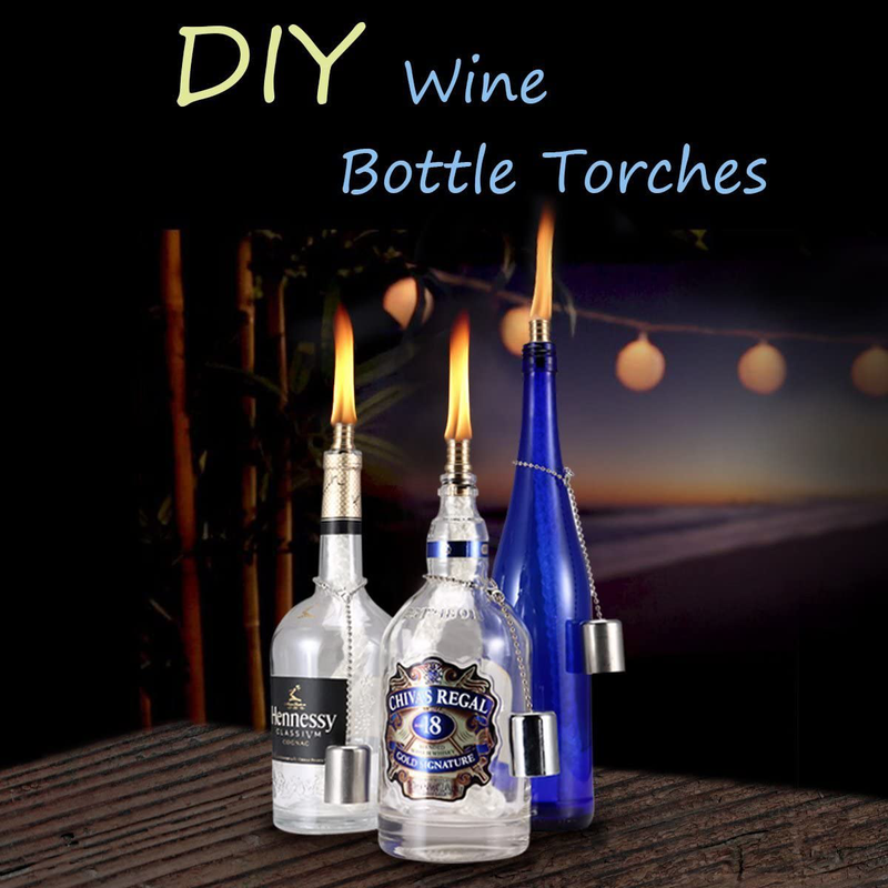 LANMU Wine Bottle Torch Wicks, Outdoor Patio Backyard Torches Lights, Oil Lamps Replacement Wick Hardware Kit, DIY Homemade Torch Decor (3 Pack) Home & Garden > Lighting Accessories > Oil Lamp Fuel LANMU   