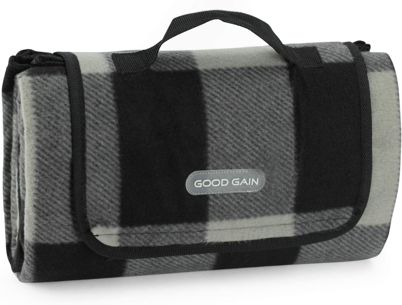 Good Gain Extra Large Picnic Blanket Tote for Outdoor Camping on Grass, Comfortable Premium Fleece Picnic Mat with Waterproof and Sandproof Backing, Lightweight Foldable Beach Mat with Handle Home & Garden > Lawn & Garden > Outdoor Living > Outdoor Blankets > Picnic Blankets Good Gain 1  