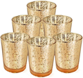 Just Artifacts Mercury Glass Votive Candle Holder 2.75" H (6pcs, Speckled Silver) -Mercury Glass Votive Tealight Candle Holders for Weddings, Parties and Home Decor Home & Garden > Decor > Home Fragrance Accessories > Candle Holders Just Artifacts Speckled Gold  