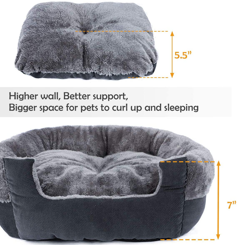 GASUR Dog Beds for Small Dogs & Cat Beds for Indoor Cats, Detachable Machine Washable Soft & Plush Calming Dog Bed, round Pet Beds for Indoor Cats, Warming & Cooling Kitten Puppy Bed Animals & Pet Supplies > Pet Supplies > Dog Supplies > Dog Beds GASUR   