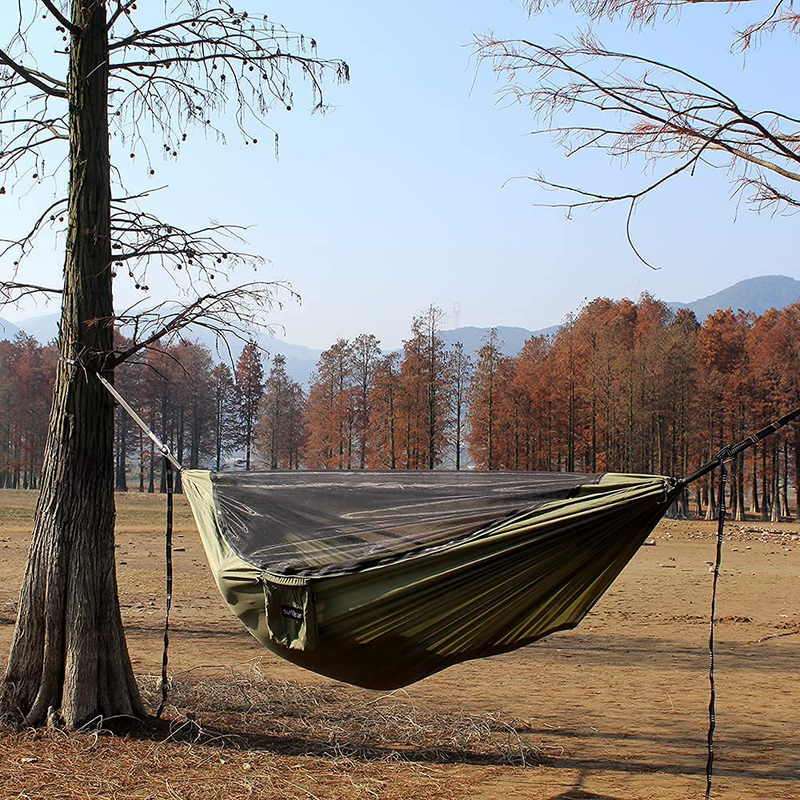 Sunyear Camping Hammock with Removable No See-Um Net, Double & Single Portable Outdoor Hammocks Parachute Lightweight Nylon with Tree Straps for Adventures Hiking Backpacking Home & Garden > Lawn & Garden > Outdoor Living > Hammocks Sunyear   