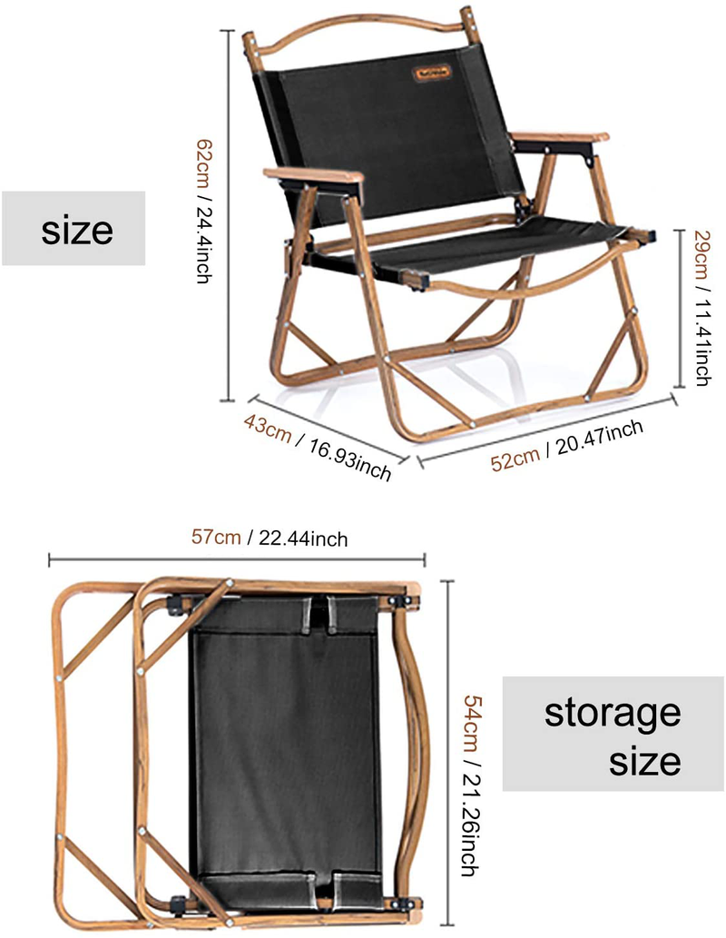 Naturehike Camping Folding Ultralight Chair Outdoor Furniture Backpacking Chair with Wooden Handle Aluminum Bracket Stable Collapsible Camp Chair for Outdoor Hiking,Fishing,Picnic,Travel (Black) Sporting Goods > Outdoor Recreation > Camping & Hiking > Camp Furniture Naturehike   