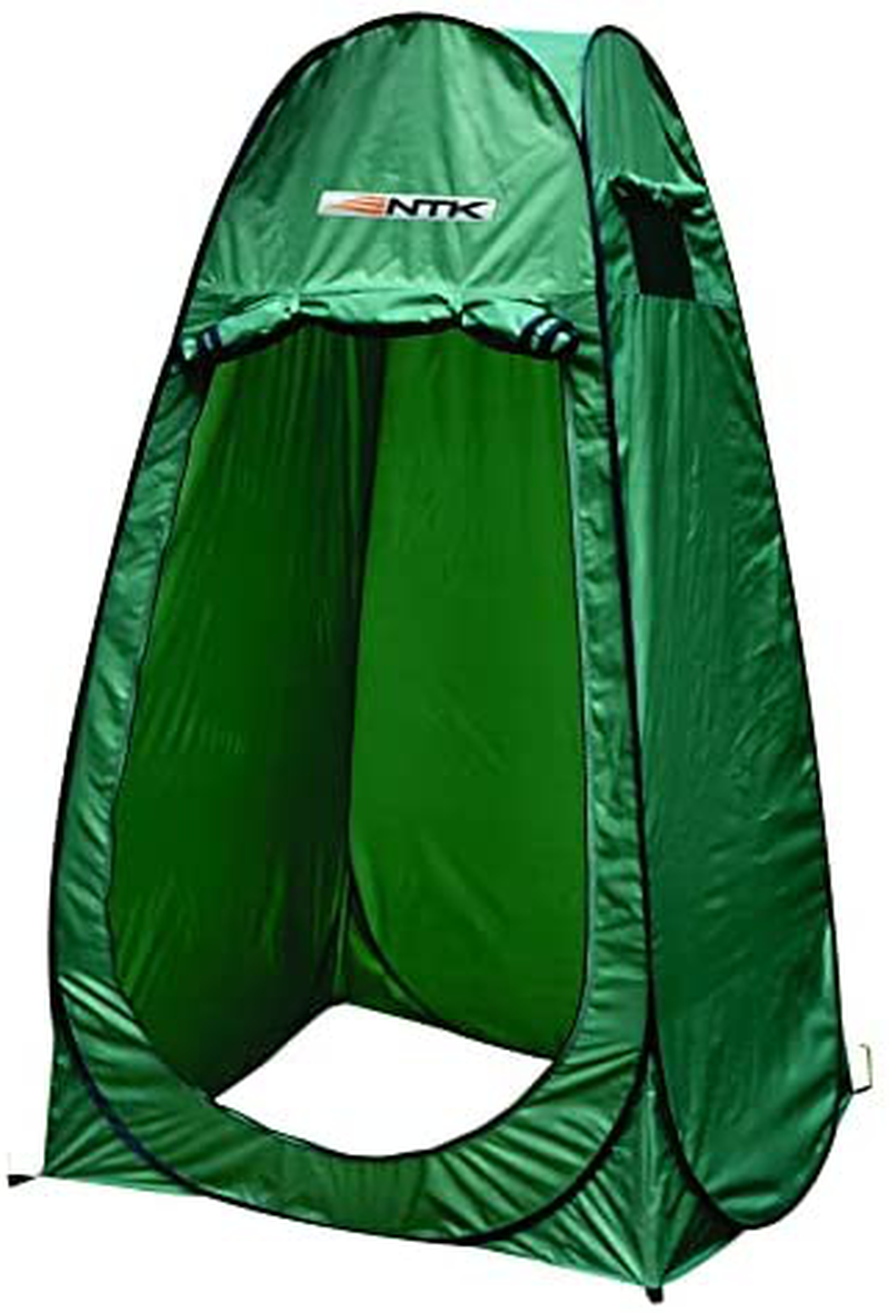 NTK Pod Poty 3.6X3.6 Ft Portable Pop up Privacy Shelter Dressing Changing Tent Cabana Window Room, Camping Shower Toilet Tent. Easy Assembly, Durable Fabric Full Coverage Rainfly. Sporting Goods > Outdoor Recreation > Camping & Hiking > Portable Toilets & Showers NTK Green  
