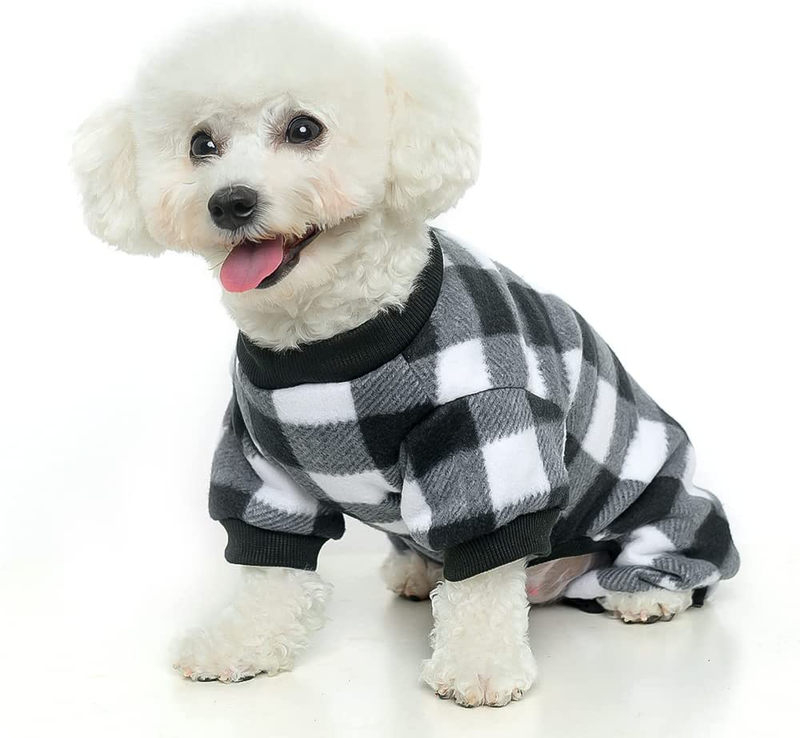 MUDAN 100% Cotton Buffalo Plaid Sweaters Pajamas Dogs Jumpsuits Pet Apparel Cat Onesies Jammies for Dog Pet Clothes Animals & Pet Supplies > Pet Supplies > Cat Supplies > Cat Apparel MUDAN BLACK Medium 
