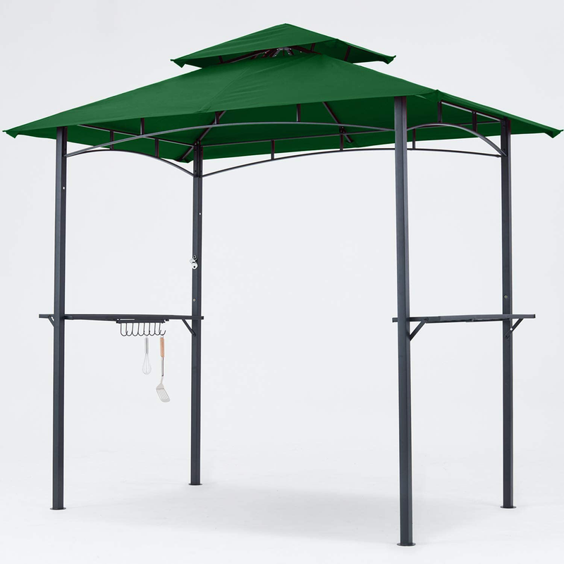MASTERCANOPY Grill Gazebo 8 x 5 Double Tiered Outdoor BBQ Gazebo Canopy with LED Light (Brown) Home & Garden > Lawn & Garden > Outdoor Living > Outdoor Structures > Canopies & Gazebos MASTERCANOPY Green  