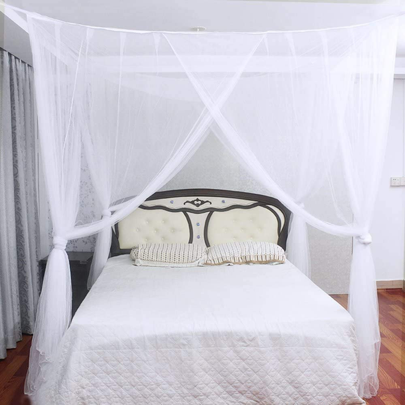 MORDEN MS Four Corner Post Bed Curtain Canopy, Large Mosquito Net Bedroom Decoration Princess Canopy Curtains Fits All Cribs and Bed for King Size, Queen Size Bed, Girls & Adults