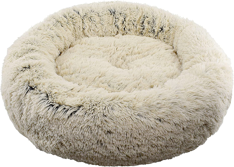 Fuzzball Fluffy Luxe Pet Bed, Calming Donut Cuddler – Machine Washable, Waterproof Base, Anti-Slip (For Small Dogs and Cats up to 25Lbs) Animals & Pet Supplies > Pet Supplies > Dog Supplies > Dog Beds FuzzBall   