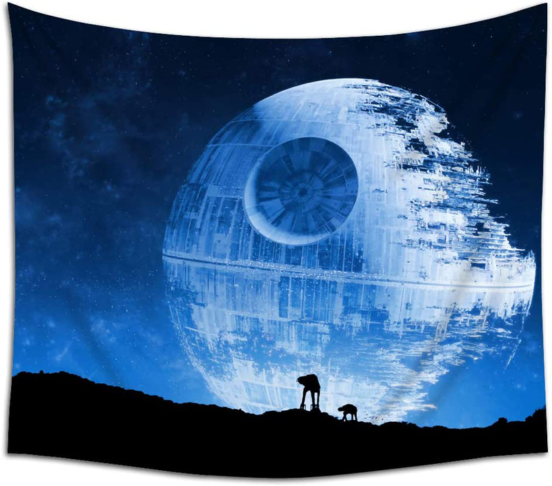 Jacoci Blue Death Star Wall Tapestry Hanging Cool Design for Bedroom Living Room Dorm Handicrafts Curtain Home Decor Size 50x60 Inches Home & Garden > Decor > Artwork > Decorative Tapestries Jacoci Default Title  