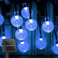 Solar String Lights Outdoor 60 Led 35.6 Feet Crystal Globe Lights with 8 Lighting Modes, Waterproof Solar Powered Patio Lights for Garden Yard Porch Wedding Party Decor (Warm White) Home & Garden > Lighting > Light Ropes & Strings Brightown Blue  