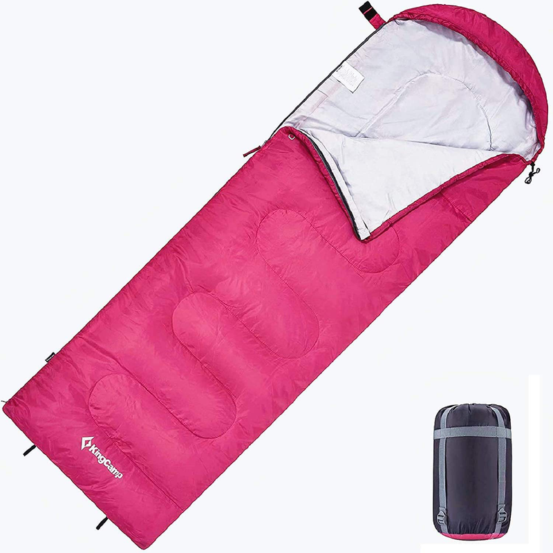 Kingcamp Sleeping Bag 44℉ Great for Kids, Boys, Girls, Teens & Adults Ultralight with Compact Bags for Outdoor Camping Backpacking and Hiking 86.6”X29.5” Sporting Goods > Outdoor Recreation > Camping & Hiking > Sleeping BagsSporting Goods > Outdoor Recreation > Camping & Hiking > Sleeping Bags KingCamp Rose  