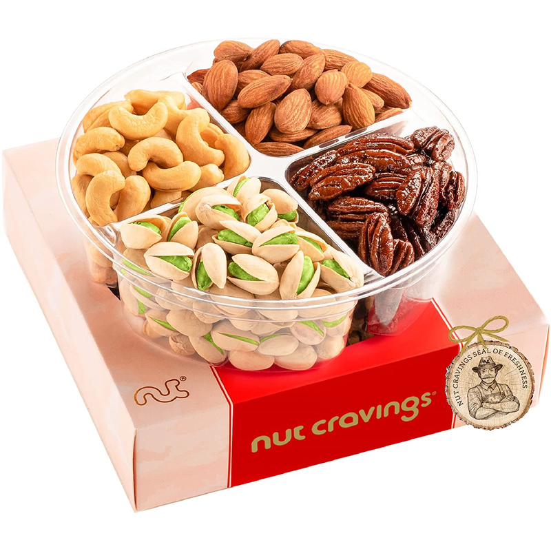Nuts Gift Basket in Red Box (7 Piece Set, 1 LB) Valetines Day 2022 Idea Food Arrangement Platter, Birthday Care Package Variety, Healthy Kosher Snack Tray for Adults Women Men Prime Home & Garden > Decor > Seasonal & Holiday Decorations Nut Cravings A - Medium Gift Basket  
