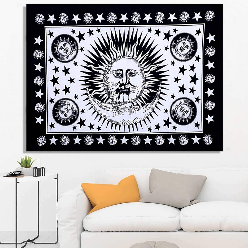 The Art Box Indie Room Decor Aesthetic Tapestry For Bedroom Wall Decor Boho Wall Art Beach Blanket Living Room Trippy Wall Hanging Tie Dye Hippie Moon Tapestry , Rainbow , 220x230 Cms  THE ART BOX Black and White Poster (77 x 102 Cms / 30 x 40 Inches) 