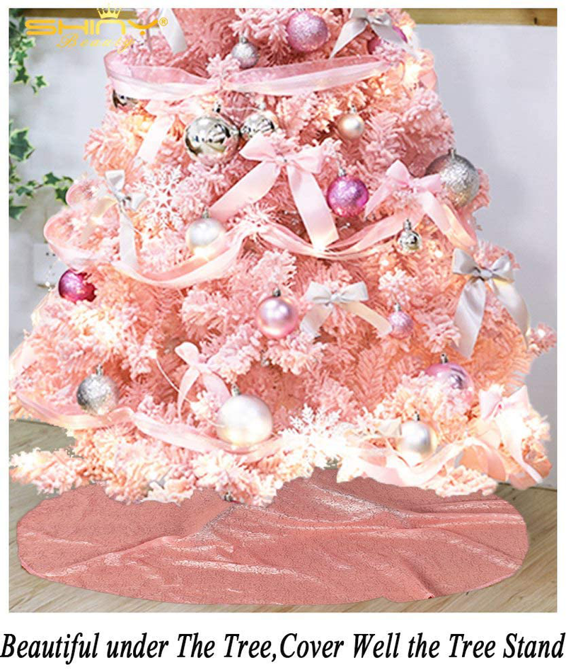 ShinyBeauty Tree Skirt Pink Tree Skirt Christmas Tree Skirt 36 inch Christmas Decoration Y1107