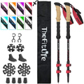 Thefitlife Carbon Fiber Trekking Poles – Collapsible and Telescopic Walking Sticks with Natural Cork Handle and Extended EVA Grips, Ultralight Nordic Hiking Poles for Backpacking Camping Sporting Goods > Outdoor Recreation > Camping & Hiking > Hiking Poles TheFitLife Red  