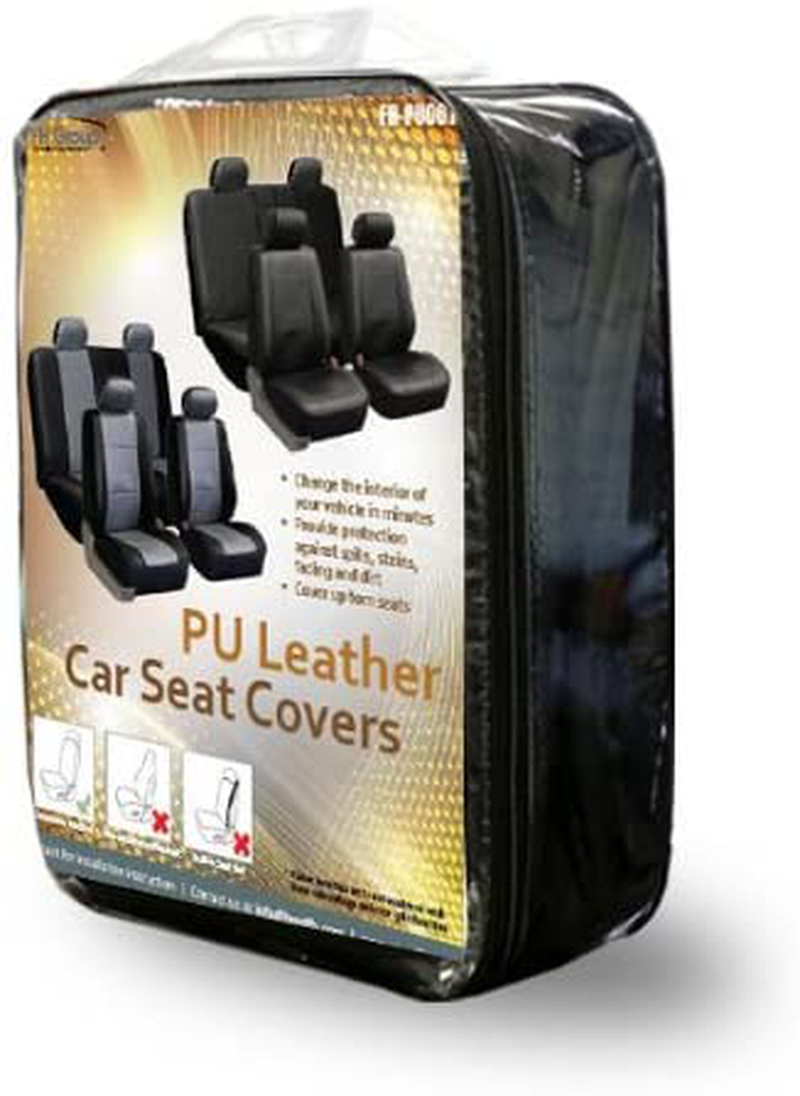 FH-PU001114 PU Leather Car Seat Covers Solid Tan color Vehicles & Parts > Vehicle Parts & Accessories > Motor Vehicle Parts > Motor Vehicle Seating ‎FH Group   