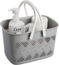 Portable Shower Caddy Tote, Plastic Storage Caddy Basket with Handle for College, Dorm, Bathroom, Garden, Cleaning Supplies, White Sporting Goods > Outdoor Recreation > Camping & Hiking > Portable Toilets & Showers Andmey Gray  