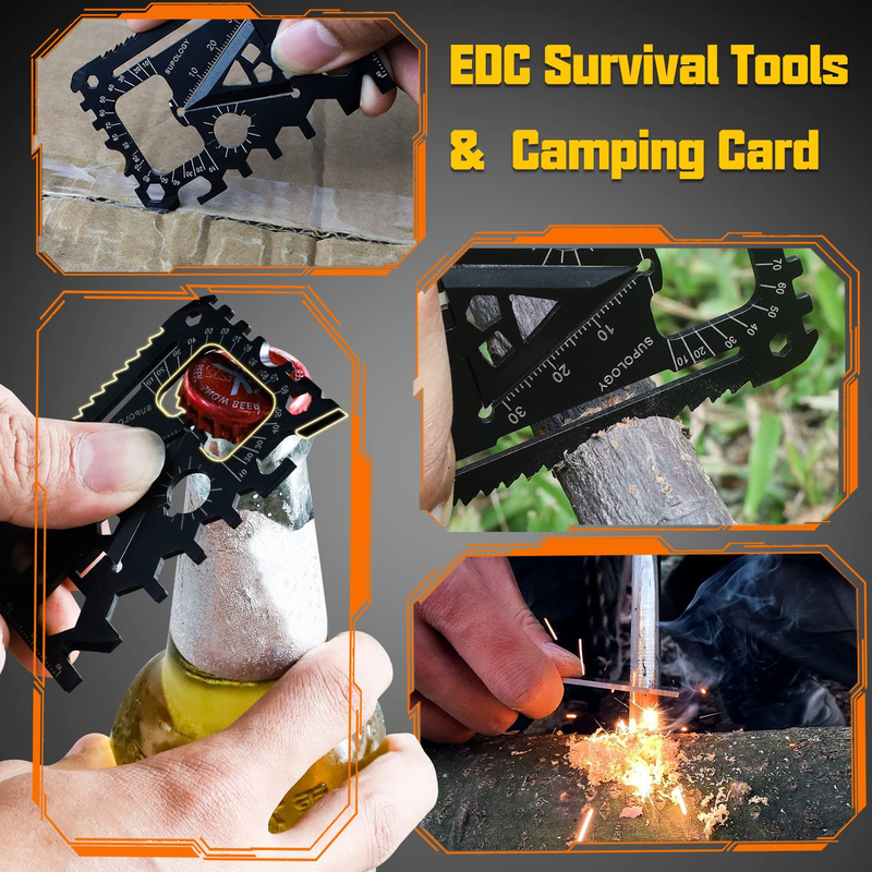 SUPOLOGY Multitool Card Pocket Wallet Tools Camping Card Kit Emergency Kit for Survival Kits, Camping, Hiking, BBQ, Christmas Stocking Stuffers Gift for Men Dad Husband Sporting Goods > Outdoor Recreation > Camping & Hiking > Camping Tools SUPOLOGY   
