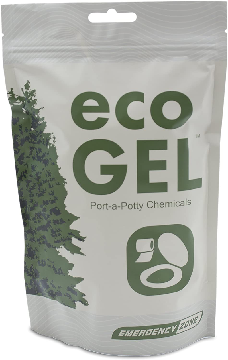 Eco Gel Port-A-Potty and Emergency Toilet Chemicals, Eco-Friendly Liquid Waste Gelling and Deodorizing Powder. Single Pack Sporting Goods > Outdoor Recreation > Camping & Hiking > Portable Toilets & ShowersSporting Goods > Outdoor Recreation > Camping & Hiking > Portable Toilets & Showers Emergency Zone   