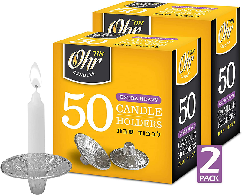 OHR Extra Heavy Disposable Aluminium Foil Candle Holder, Drip Cup Bobeches - Pack of 50
