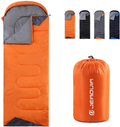 Sleeping Bags for Adults Backpacking Lightweight Waterproof- Cold Weather Sleeping Bag for Girls Boys Mens for Warm Camping Hiking Outdoor Travel Hunting with Compression Bags Sporting Goods > Outdoor Recreation > Camping & Hiking > Sleeping Bags JEAOUIA Orange 86.6" x 31.5"  