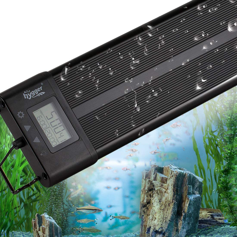 hygger Aquarium Programmable LED Light, Full Spectrum Plant Fish Tank Light Extendable Brackets with LCD Setting Display, IP68 Waterproof, 7 Colors, 4 Modes for Novices Advanced Players Animals & Pet Supplies > Pet Supplies > Fish Supplies > Aquarium Lighting hygger 36W for 24~30inch long fish tank  