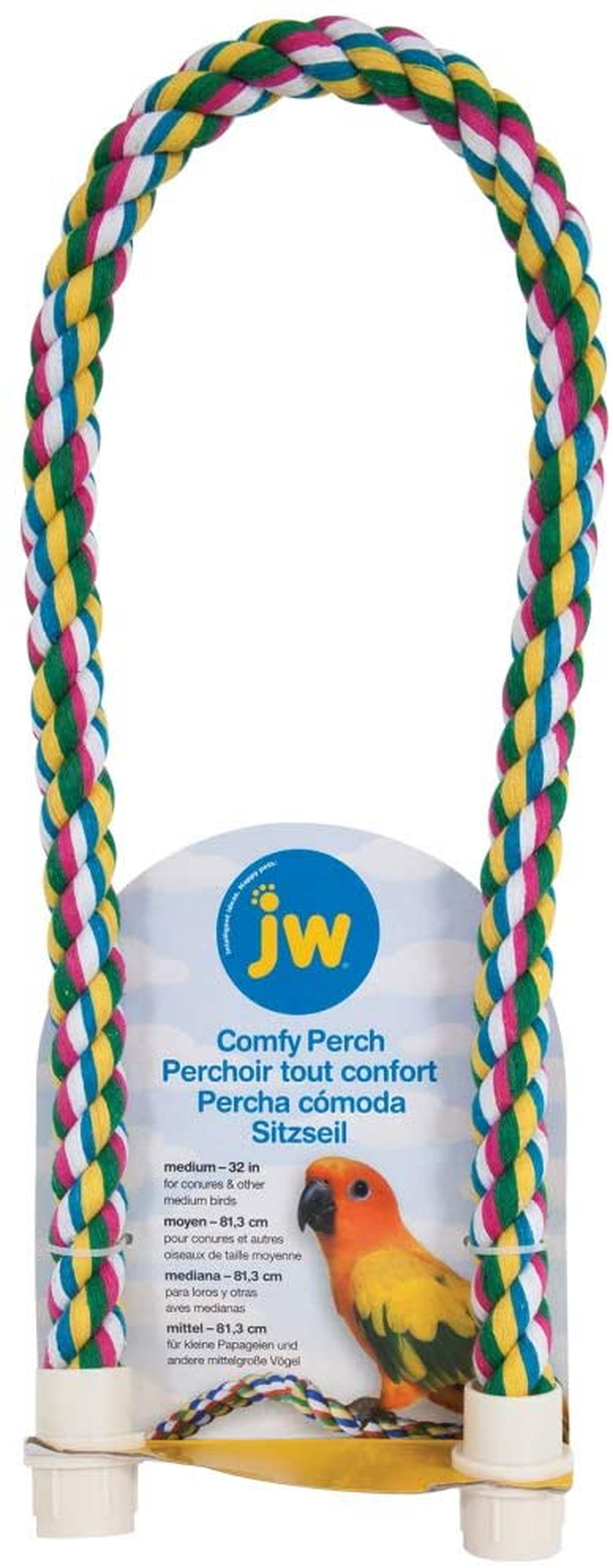 JW Pet Comfy Perch For Birds Flexible Multi-color Rope Animals & Pet Supplies > Pet Supplies > Bird Supplies JW   