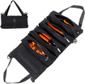 Super Roll Tool Roll,Multi-Purpose Tool Roll up Bag, Wrench Roll Pouch,Canvas Tool Organizer Bucket,Car First Aid Kit Wrap Roll Storage Case,Hanging Tool Zipper Carrier Tote,Car Camping Gear Sporting Goods > Outdoor Recreation > Camping & Hiking > Camping Tools HERSENT Black  