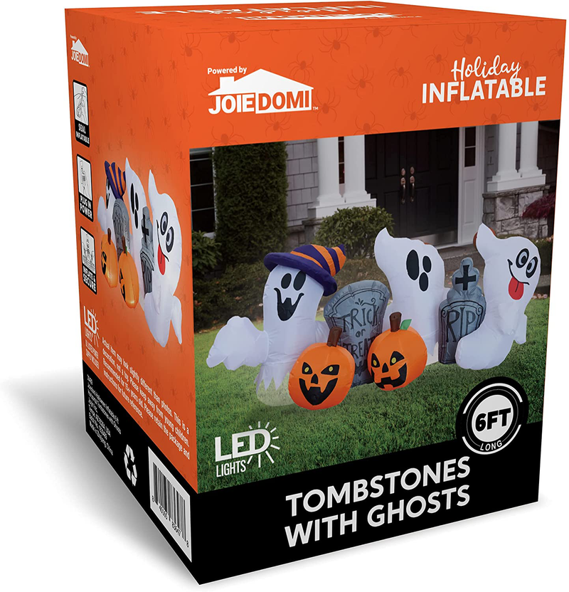 Joiedomi 6 FT Long Halloween Inflatable Horizontal Tombstones with Ghosts Inflatable Yard Decoration with Build-in LEDs Blow Up Inflatables for Halloween Party Indoor, Outdoor Decorations Home & Garden > Decor > Seasonal & Holiday Decorations& Garden > Decor > Seasonal & Holiday Decorations Joiedomi   