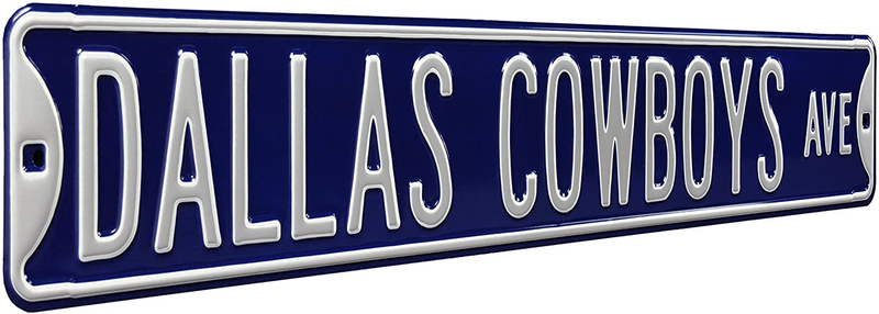 Fremont Die NFL Football Metal Wall Decor- Large, Heavy Duty Steel Street Sign, Vintage Home Decor for Office Decorations, Kids Room, and Man Cave Accessories Home & Garden > Decor > Seasonal & Holiday Decorations& Garden > Decor > Seasonal & Holiday Decorations Fremont Die Dallas Cowboys Ave -Navy 36" x 6" 