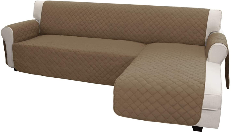 Easy-Going Sofa Slipcover L Shape Sofa Cover Sectional Couch Cover Chaise Slip Cover Reversible Sofa Cover Furniture Protector Cover for Pets Kids Children Dog Cat (Large,Dark Gray/Dark Gray) Home & Garden > Decor > Chair & Sofa Cushions Easy-Going Camel/Camel X-Large 