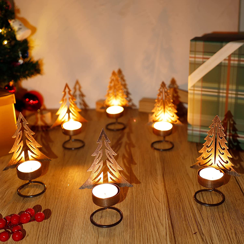 FORUP 6 Pack Christmas Tree Tealight Candle Holders, Metal Christmas Tree Candle Holder for Christmas Home Party Table Mantel Decorations Home & Garden > Decor > Seasonal & Holiday Decorations& Garden > Decor > Seasonal & Holiday Decorations FORUP   