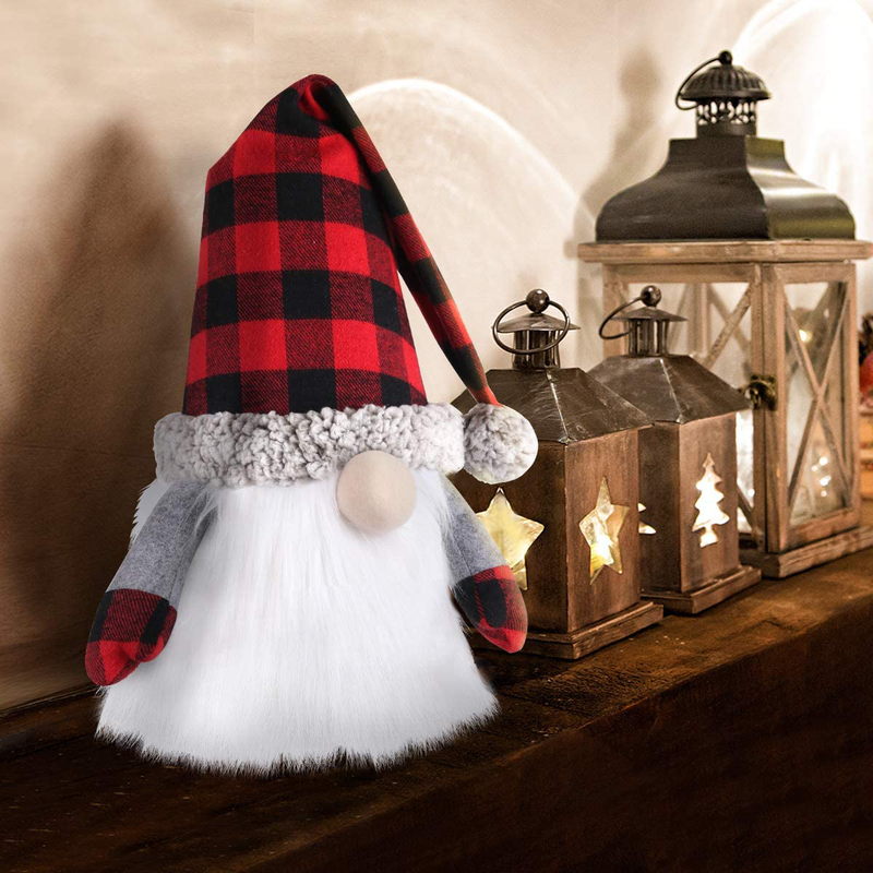 D-FantiX Gnome Christmas Tree Topper, 27.5 Inch Large Swedish Tomte Gnome Christmas Ornaments Santa Gnomes Plush Scandinavian Christmas Decorations Holiday Home Décor with Plaid Hat Home & Garden > Decor > Seasonal & Holiday Decorations D-FantiX   