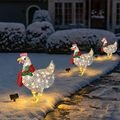 Light-Up Chicken with Scarf Holiday Decoration, LED Christmas Outdoor Decorations Metal Christmas Ornaments with Light Xmas Yard Art Christmas Atmosphere Decoration for Garden Patio Lawn (Red, Small) Home & Garden > Decor > Seasonal & Holiday Decorations& Garden > Decor > Seasonal & Holiday Decorations Jollgii Red Small 