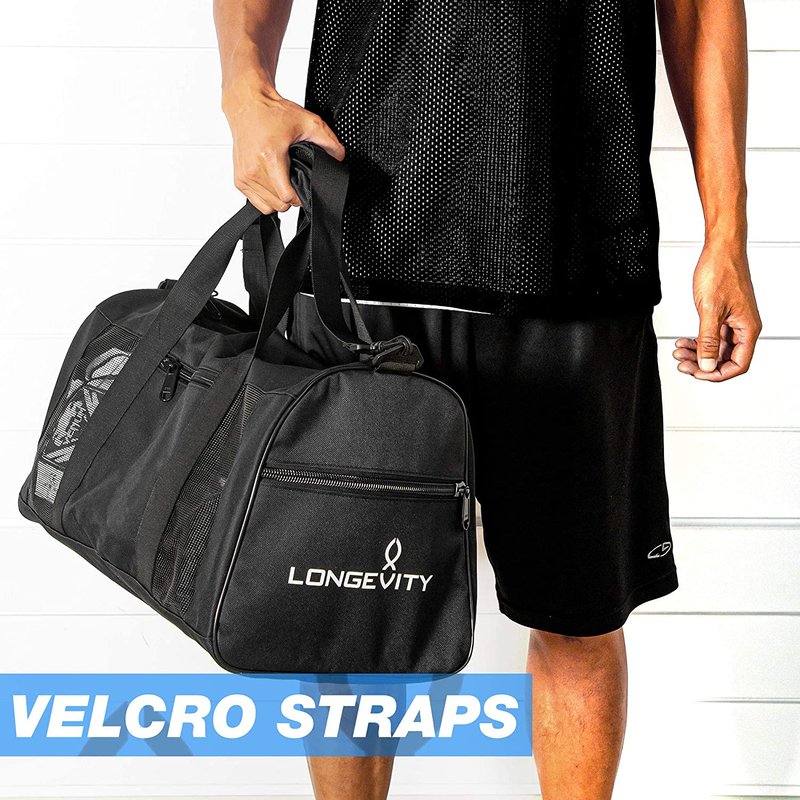Longevity Gear Mesh Bag | Duffle Bag | Boxing Bag | Gym Bag | MMA, BJJ, Swimmers, Active Athletes | Breathable Duffel Bag for Sweaty Clothes and Equipment | No More Stink Sporting Goods > Outdoor Recreation > Boating & Water Sports > Swimming Longevity Gear   