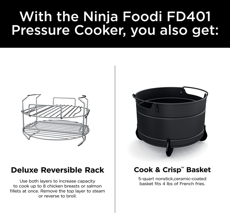 Ninja FD401 Deluxe Pressure Cooker, 8-Quart, Stainless Steel Home & Garden > Kitchen & Dining > Kitchen Tools & Utensils > Kitchen Knives Ninja   