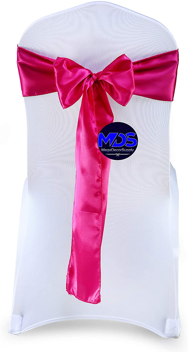 mds Pack of 25 Satin Chair Sashes Bow sash for Wedding and Events Supplies Party Decoration Chair Cover sash -Gold Arts & Entertainment > Party & Celebration > Party Supplies mds Magenta 25 